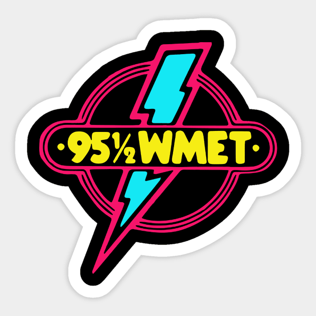 95 WMET Radio Rock Sticker by andesign